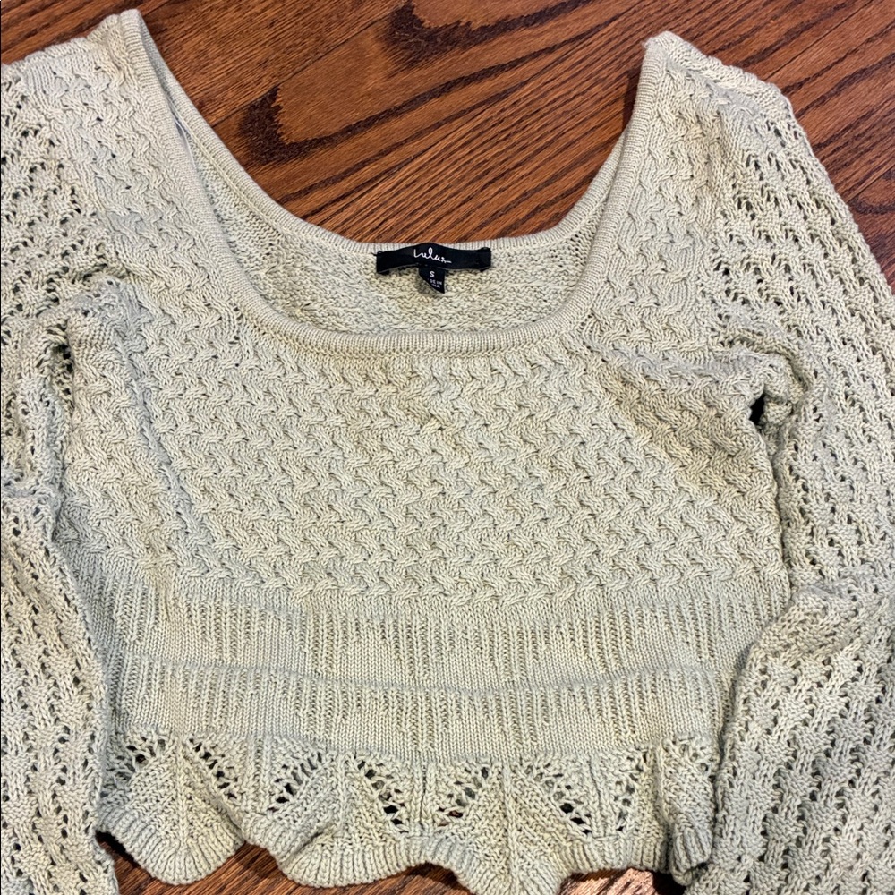 Lulu's Light Green Knit Sweater